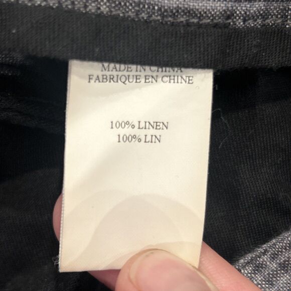 Theory Shorts Mens 36 Linen Button Closure Chino Gray Plaid Pockets - Picture 8 of 8